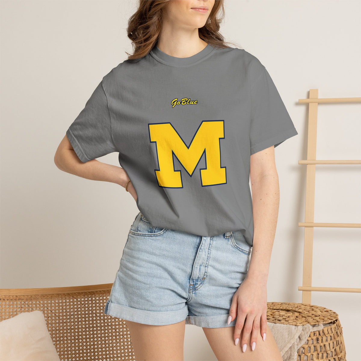 Go Blue M Block Letter T-Shirt | Collegiate Logo Tee