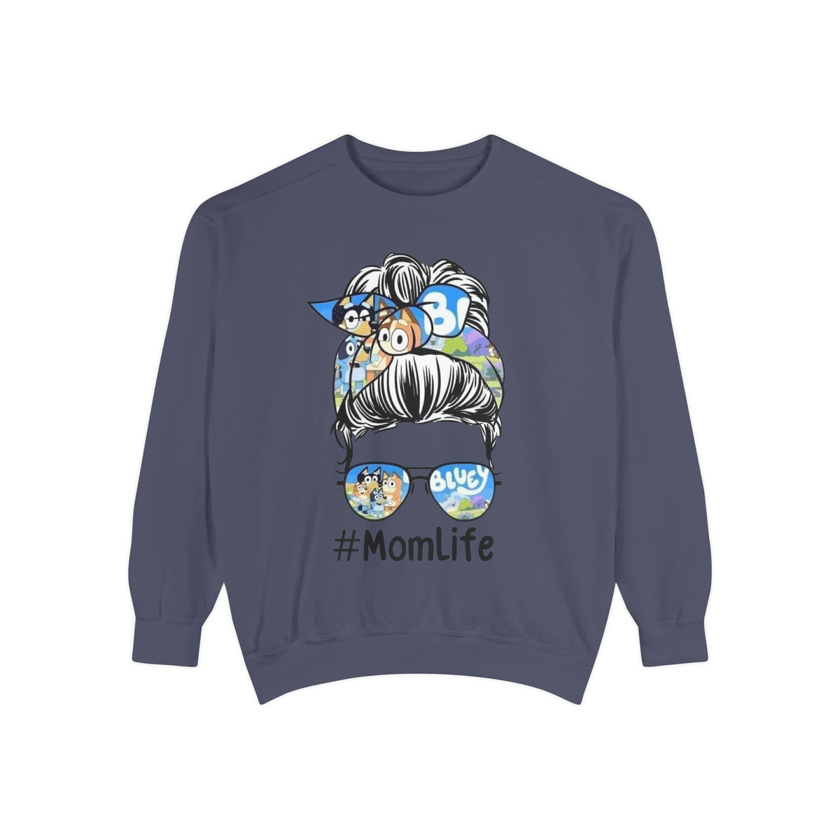 #MomLife Messy Bun Graphic Sweatshirt