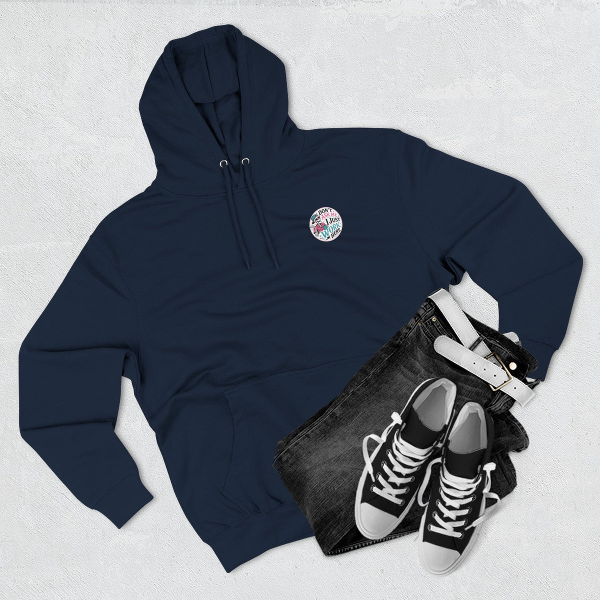 Don't Ask Me, I Just Work Here Retro Skull Workwear Pullover