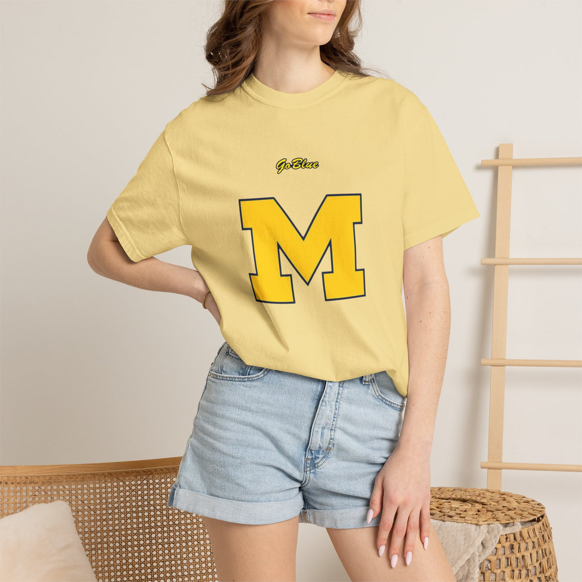 Go Blue M Block Letter T-Shirt | Collegiate Logo Tee