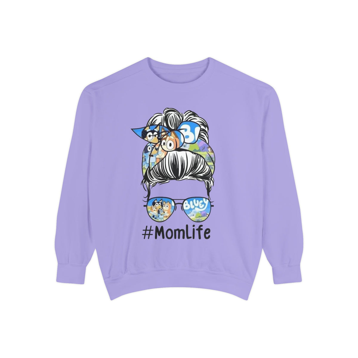 #MomLife Messy Bun Graphic Sweatshirt