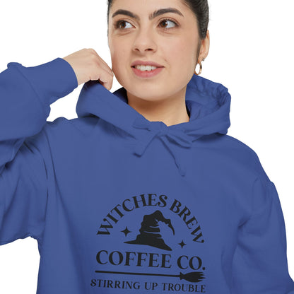 Witches Brew Coffee Co. Hoodie — "Stirring Up Trouble" Halloween Sweatshirt
