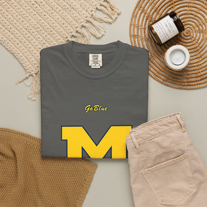 Go Blue M Block Letter T-Shirt | Collegiate Logo Tee