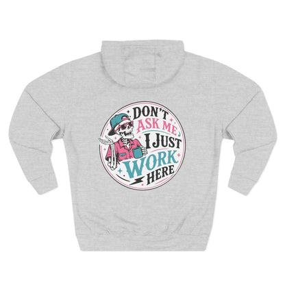 Don't Ask Me, I Just Work Here Retro Skull Workwear Pullover
