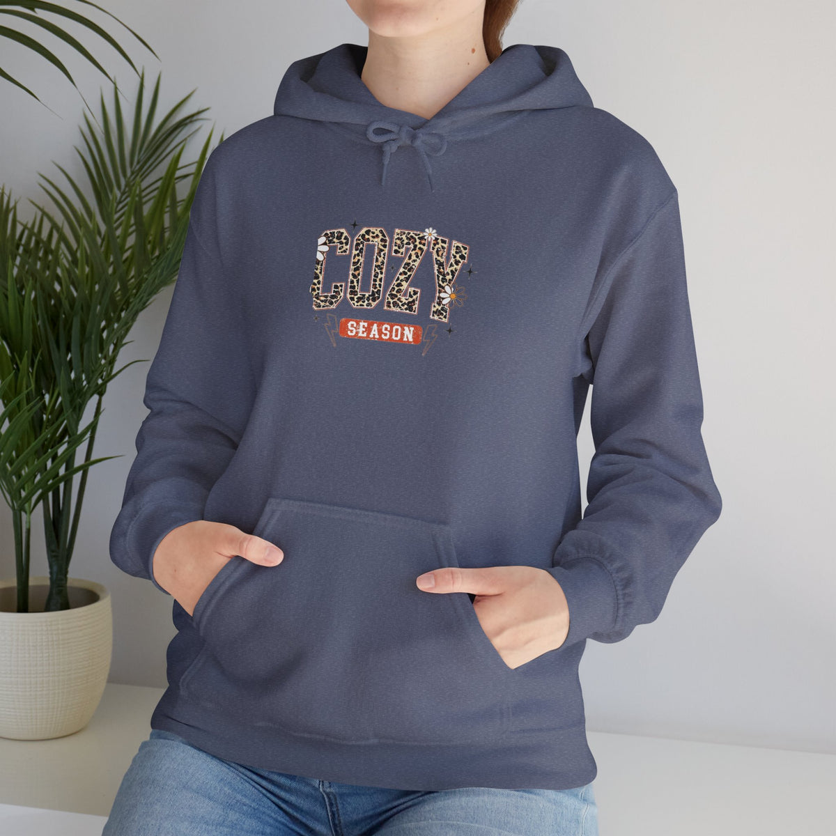 Cozy Season Hoodie — Leopard Script "Cozy" Fall Sweatshirt