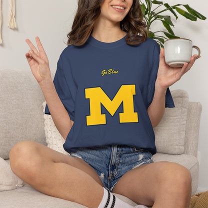 Go Blue M Block Letter T-Shirt | Collegiate Logo Tee