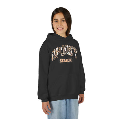 Spooky Season Youth Hoodie — Leopard Print "Spooky Season" Fall Sweatshirt