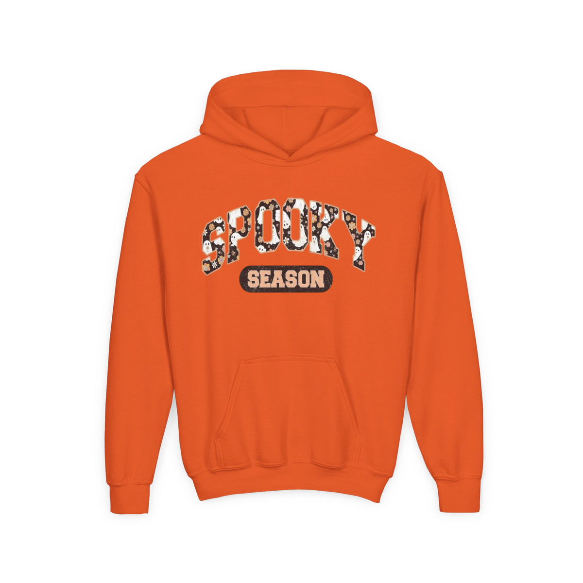 Spooky Season Youth Hoodie — Leopard Print "Spooky Season" Fall Sweatshirt