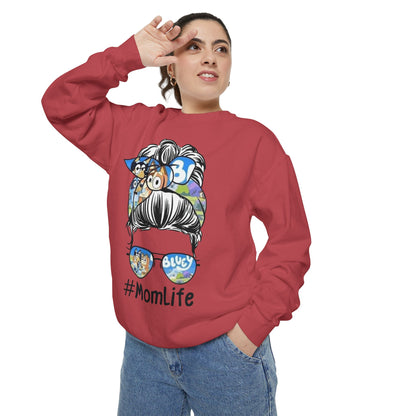 #MomLife Messy Bun Graphic Sweatshirt