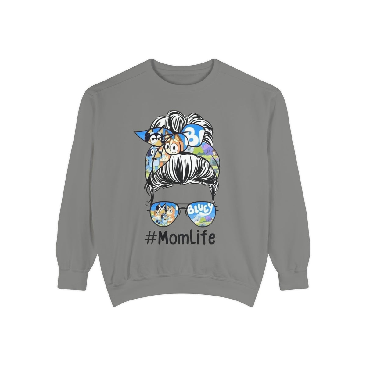 #MomLife Messy Bun Graphic Sweatshirt