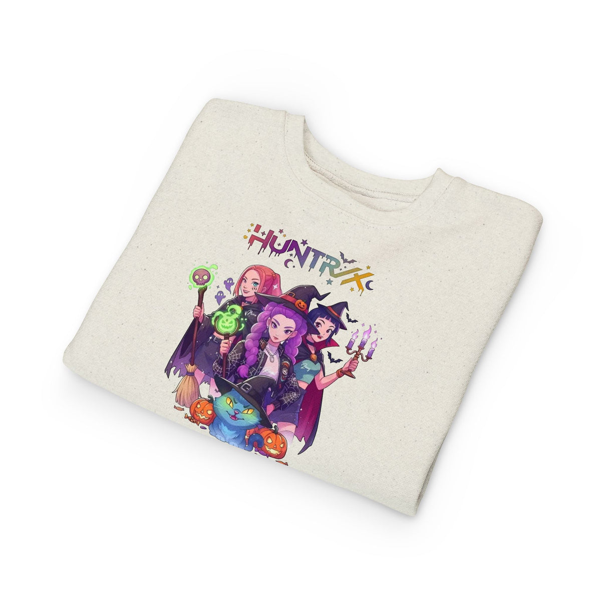 Cute Witch Sisters Halloween Crewneck - Toddler Sweatshirt