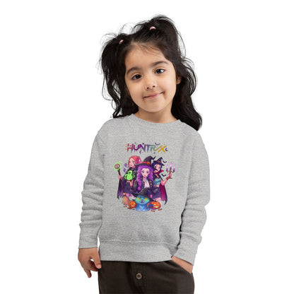 Cute Witch Sisters Halloween Crewneck - Toddler Sweatshirt