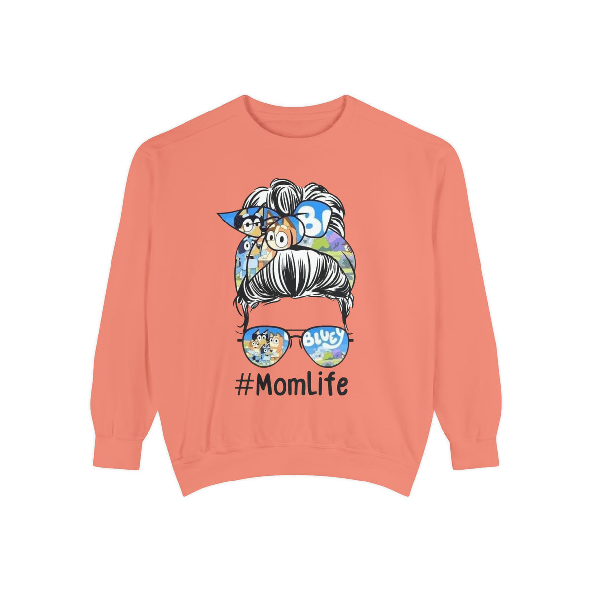 #MomLife Messy Bun Graphic Sweatshirt