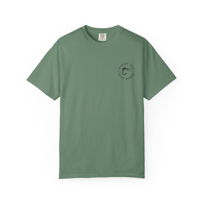 Swallow Baby Don't Spit Fishing Graphic T-Shirt | Retro Sunset Bass Design