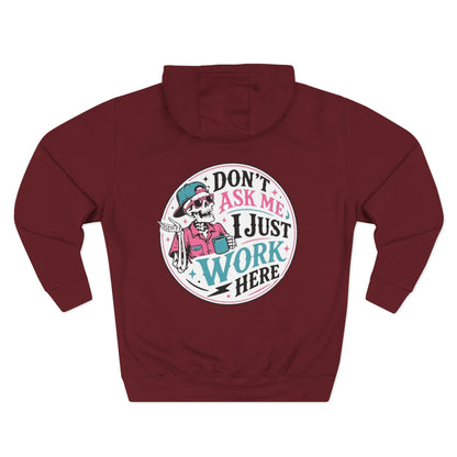 Don't Ask Me, I Just Work Here Retro Skull Workwear Pullover