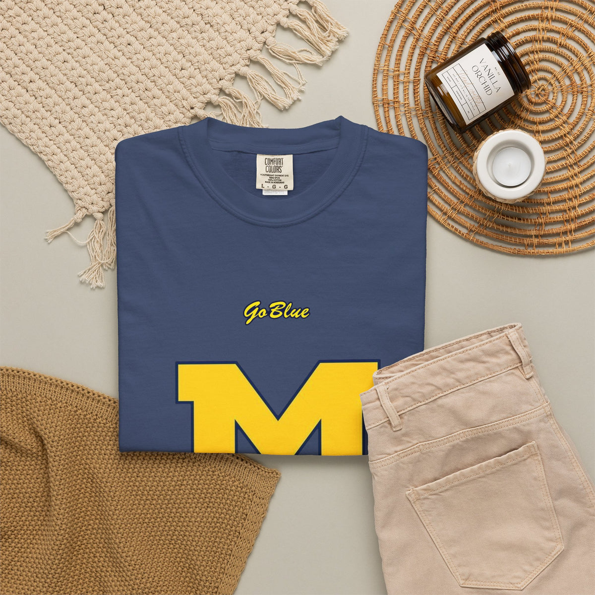 Go Blue M Block Letter T-Shirt | Collegiate Logo Tee