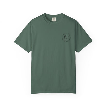 Swallow Baby Don't Spit Fishing Graphic T-Shirt | Retro Sunset Bass Design