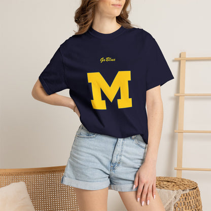 Go Blue M Block Letter T-Shirt | Collegiate Logo Tee