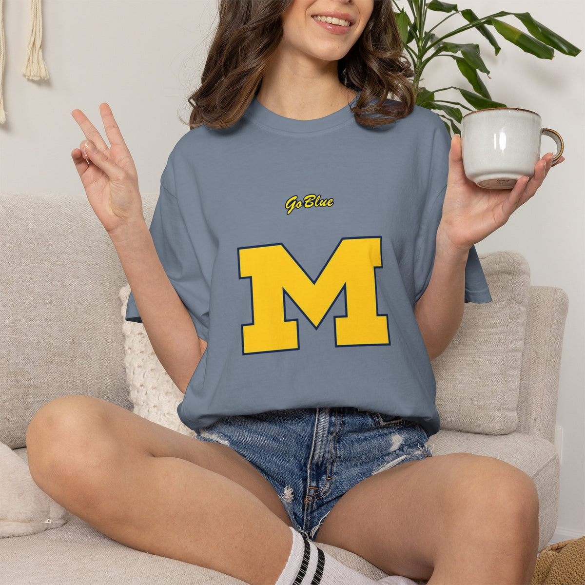Go Blue M Block Letter T-Shirt | Collegiate Logo Tee