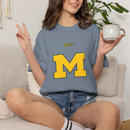 Go Blue M Block Letter T-Shirt | Collegiate Logo Tee