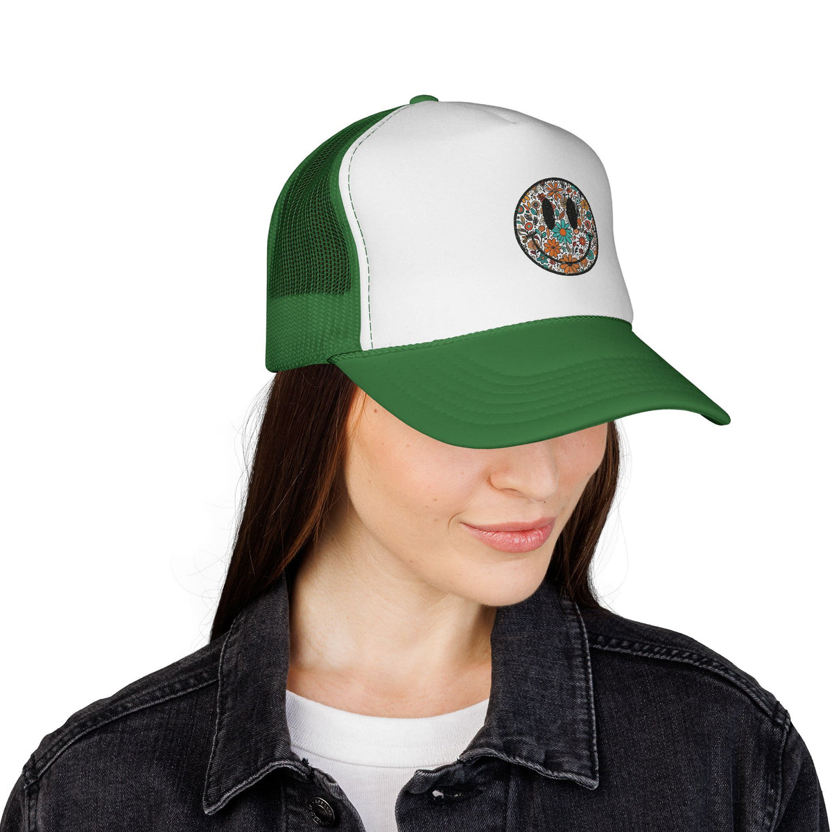 Floral Cactus Patch Trucker Cap | Southwestern Desert Flower Design