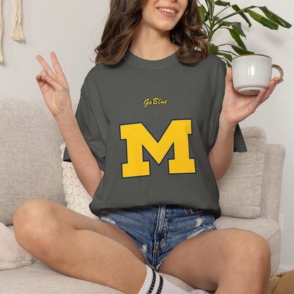 Go Blue M Block Letter T-Shirt | Collegiate Logo Tee
