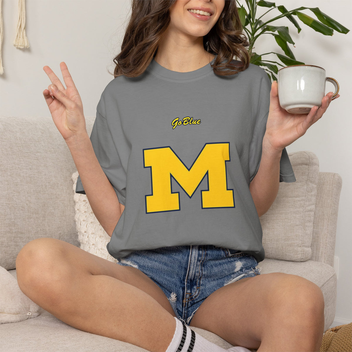 Go Blue M Block Letter T-Shirt | Collegiate Logo Tee