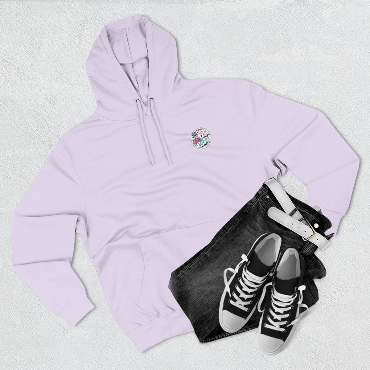 Don't Ask Me, I Just Work Here Retro Skull Workwear Pullover