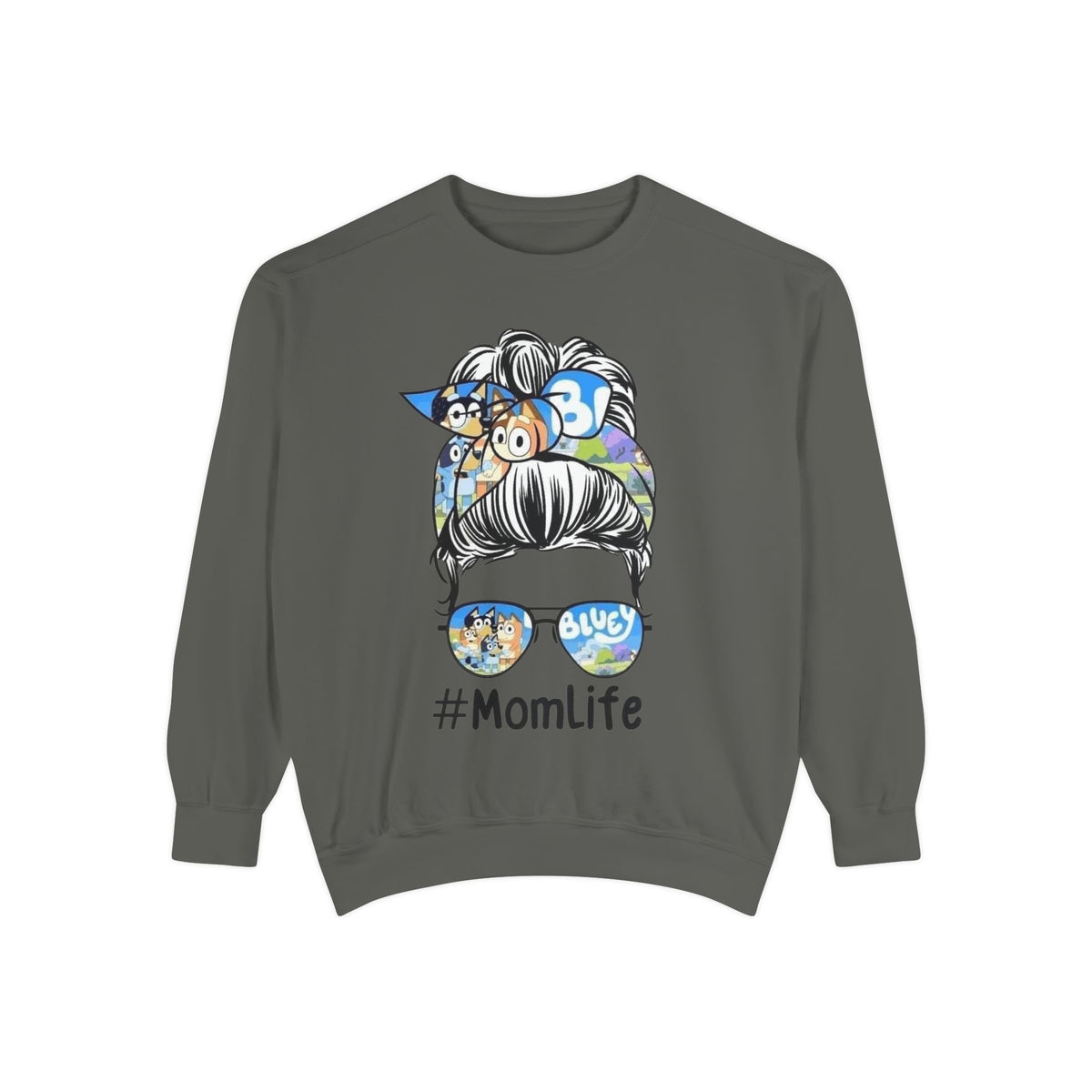 #MomLife Messy Bun Graphic Sweatshirt