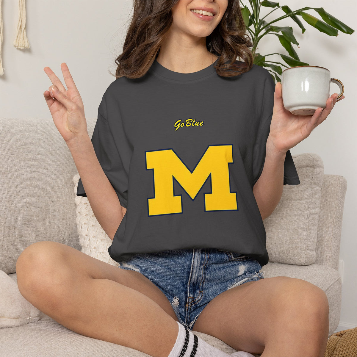 Go Blue M Block Letter T-Shirt | Collegiate Logo Tee