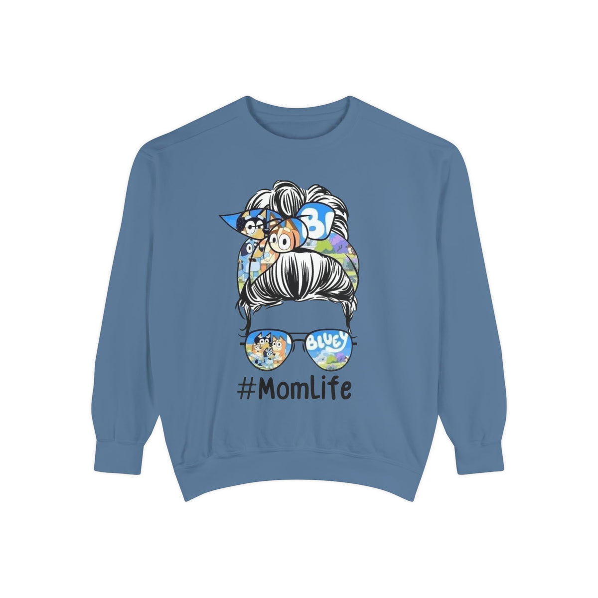 #MomLife Messy Bun Graphic Sweatshirt