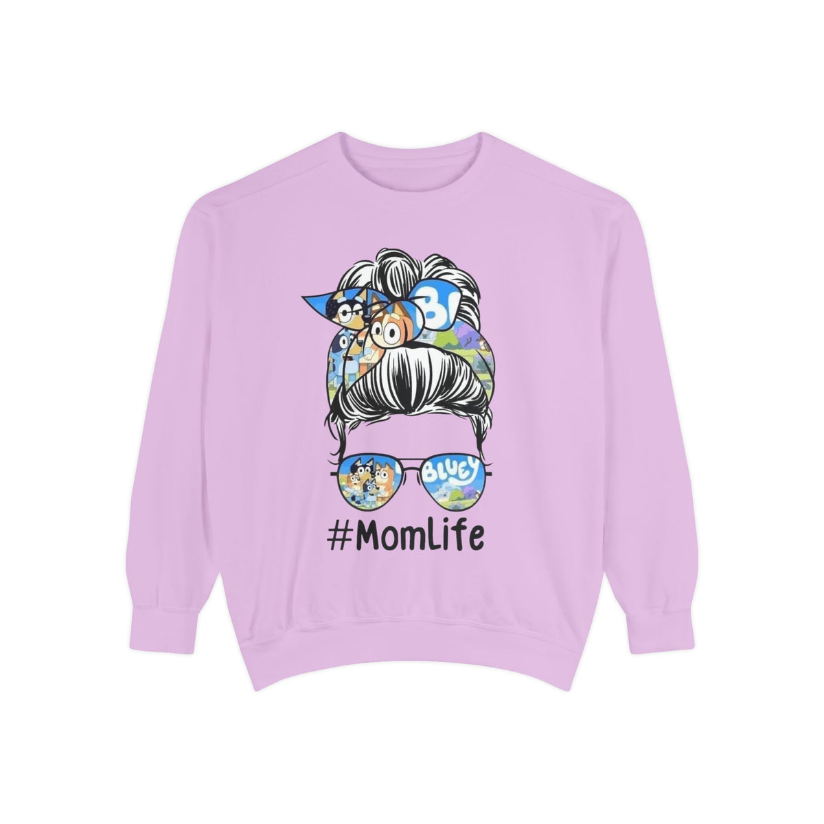 #MomLife Messy Bun Graphic Sweatshirt