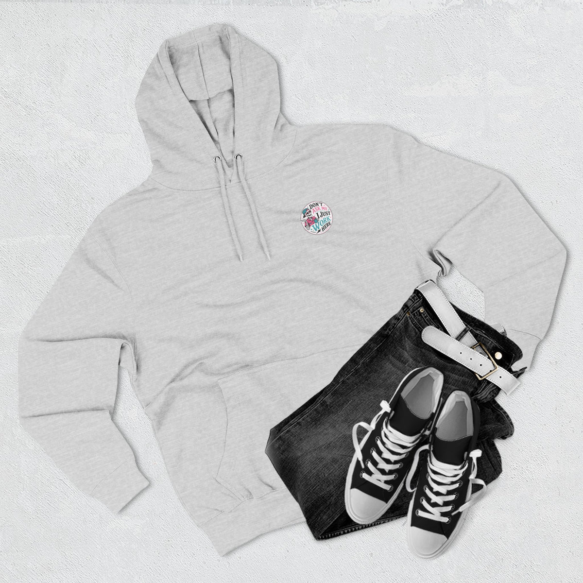 Don't Ask Me, I Just Work Here Retro Skull Workwear Pullover