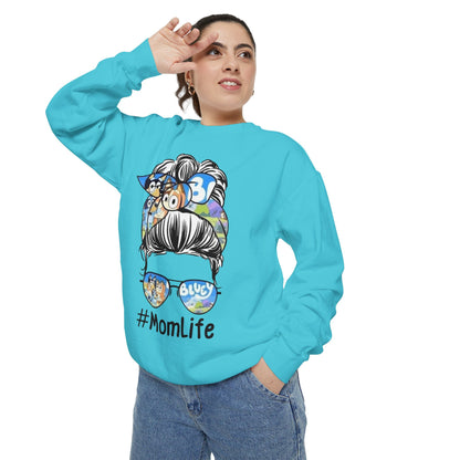 #MomLife Messy Bun Graphic Sweatshirt