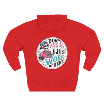 Don't Ask Me, I Just Work Here Retro Skull Workwear Pullover