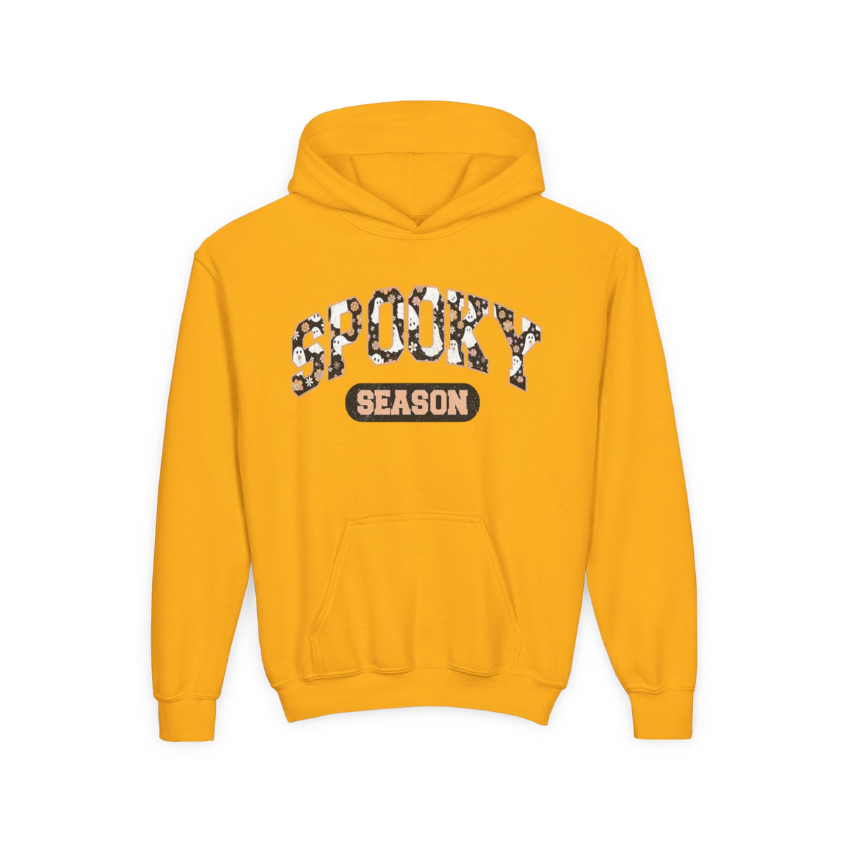 Spooky Season Youth Hoodie — Leopard Print "Spooky Season" Fall Sweatshirt