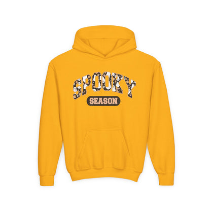 Spooky Season Youth Hoodie — Leopard Print "Spooky Season" Fall Sweatshirt