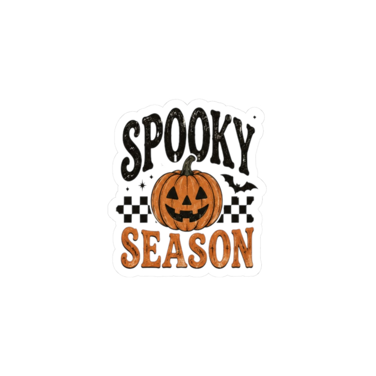 Spooky Season Pumpkin Sticker — Halloween Kiss-Cut Decal