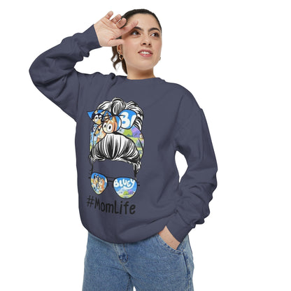 #MomLife Messy Bun Graphic Sweatshirt