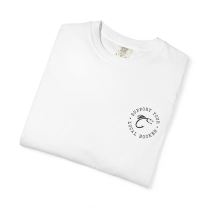 Swallow Baby Don't Spit Fishing Graphic T-Shirt | Retro Sunset Bass Design