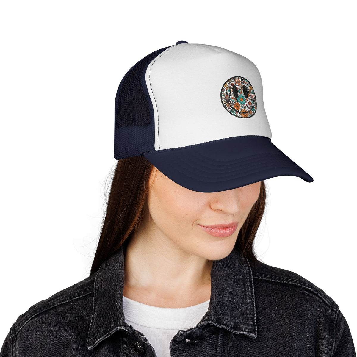 Floral Cactus Patch Trucker Cap | Southwestern Desert Flower Design