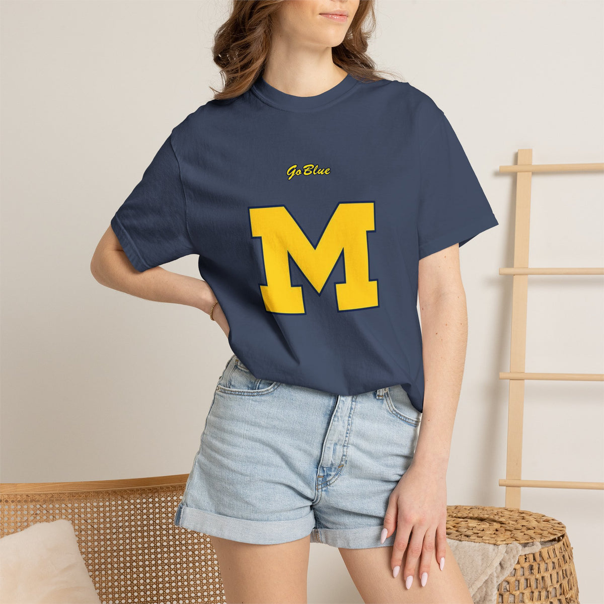 Go Blue M Block Letter T-Shirt | Collegiate Logo Tee