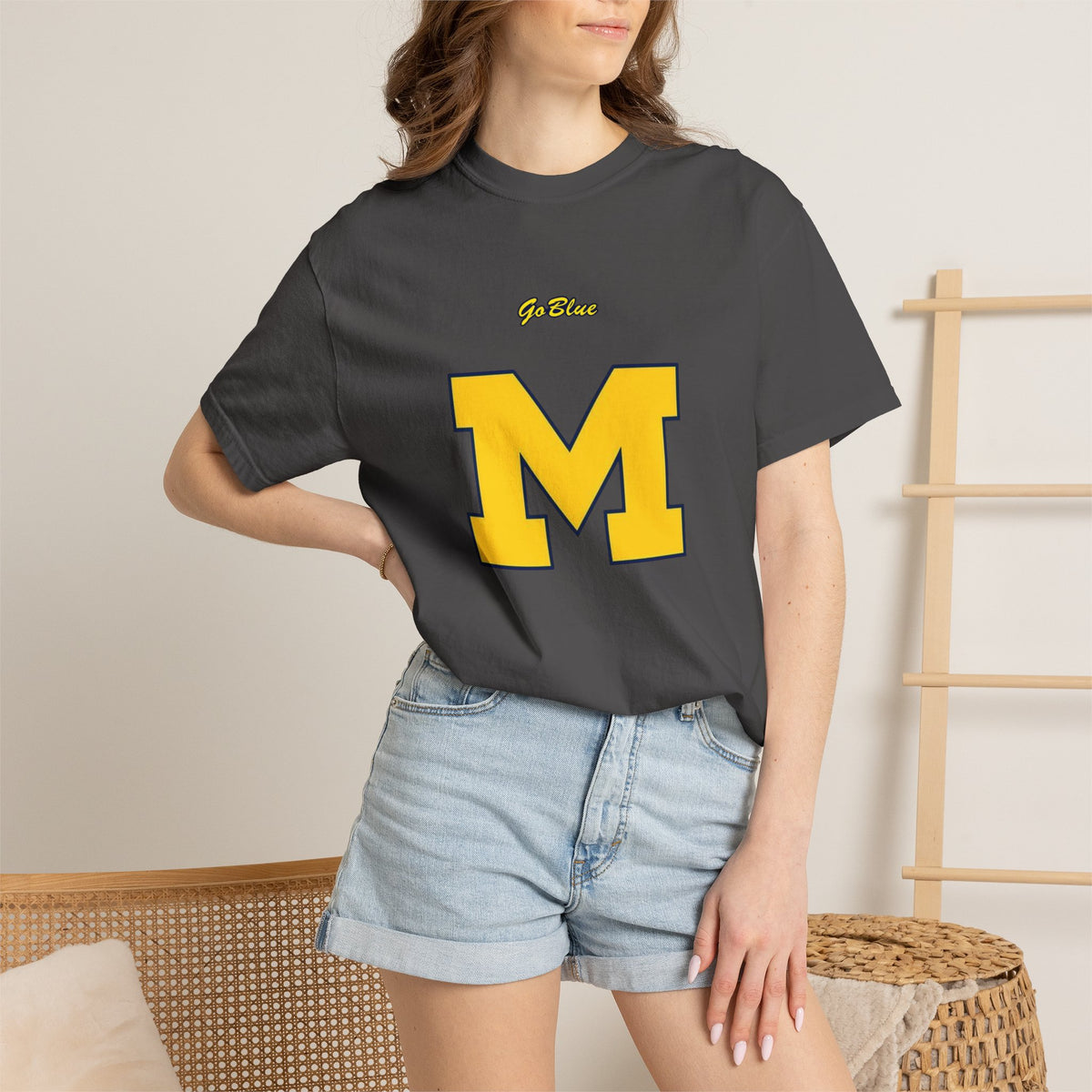 Go Blue M Block Letter T-Shirt | Collegiate Logo Tee