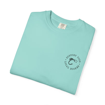 Swallow Baby Don't Spit Fishing Graphic T-Shirt | Retro Sunset Bass Design