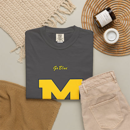 Go Blue M Block Letter T-Shirt | Collegiate Logo Tee