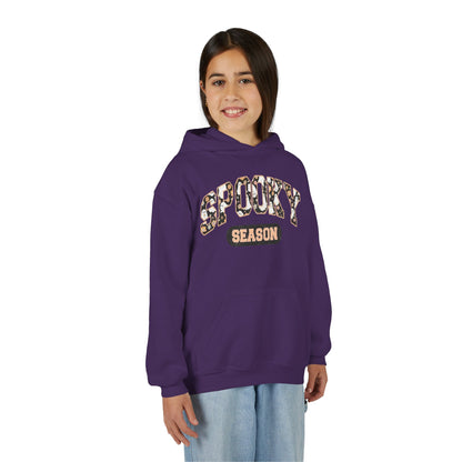 Spooky Season Youth Hoodie — Leopard Print "Spooky Season" Fall Sweatshirt