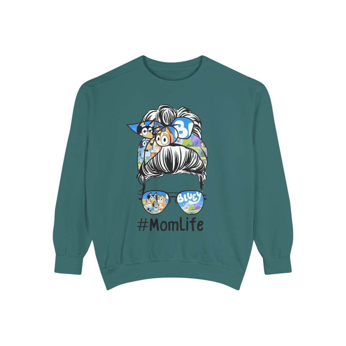#MomLife Messy Bun Graphic Sweatshirt