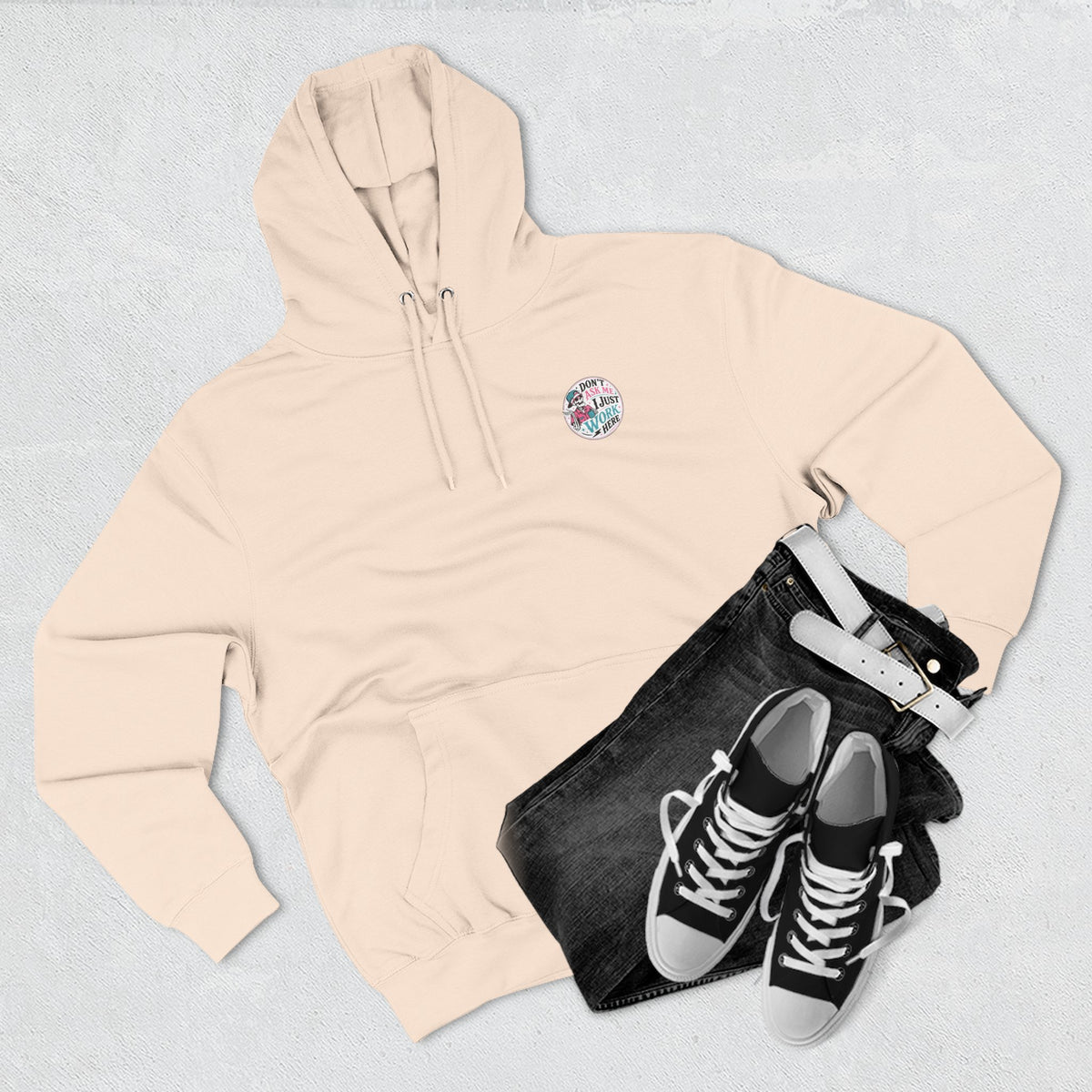 Don't Ask Me, I Just Work Here Retro Skull Workwear Pullover