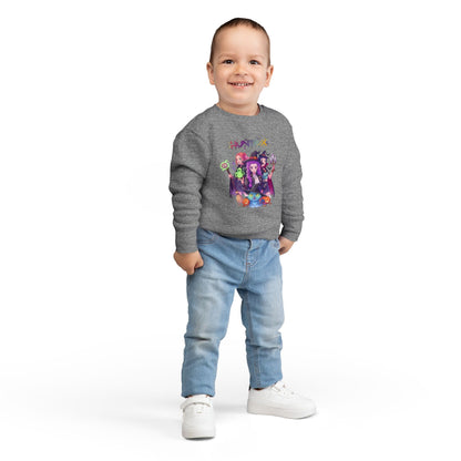 Cute Witch Sisters Halloween Crewneck - Toddler Sweatshirt