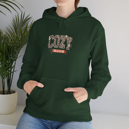 Cozy Season Hoodie — Leopard Script "Cozy" Fall Sweatshirt